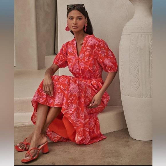 Sugarlips Dresses & Skirts - SugarLips Aria Floral Beth Button Down Midi Dress